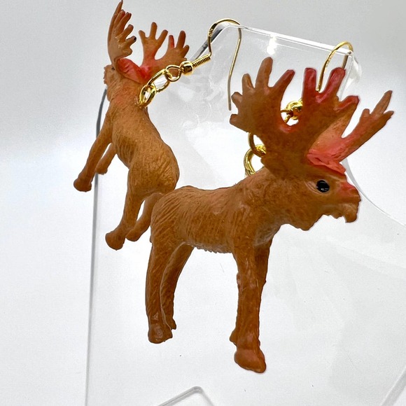 Animal Earrings - Moose Earrings - Zoo Earrings - Teacher Earrings - Canada Ear - Picture 4 of 10